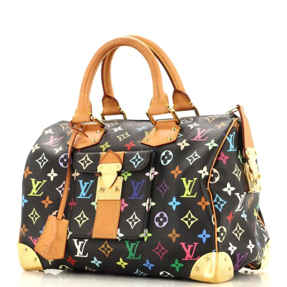 Louis Vuitton Speedy Handbag Monogram Multicolor 30 Black, Multicolor - Picture 3 of 10
